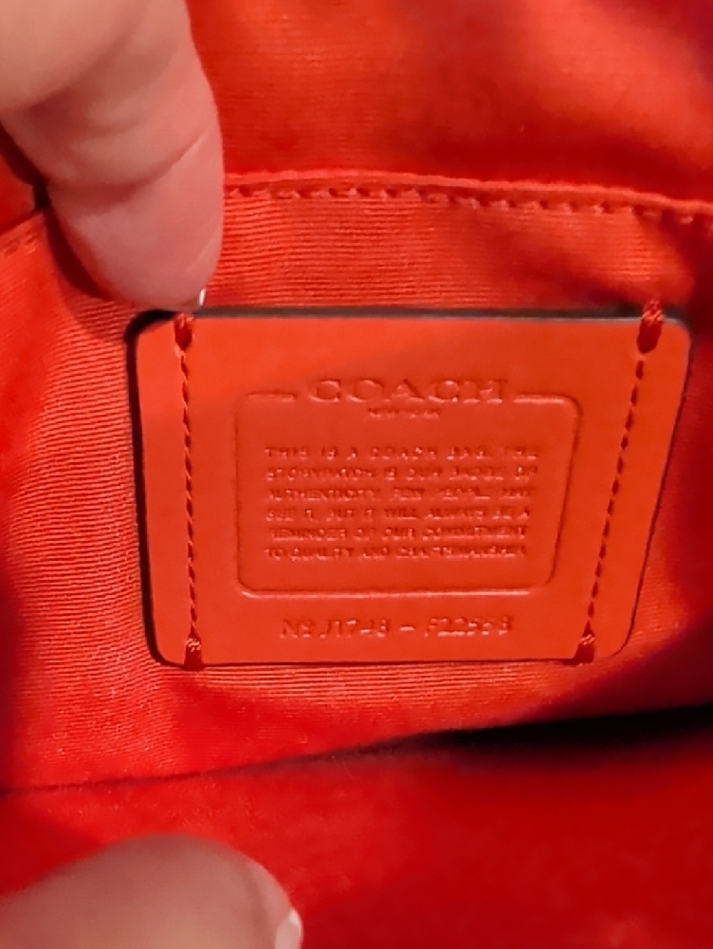 Coach Coral Red Leather Crossbody Bag - Picture 3 of 5